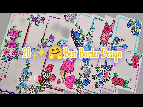 20 Beautiful Border Design/Front Page Design For School Notebook/Art integrated project designs
