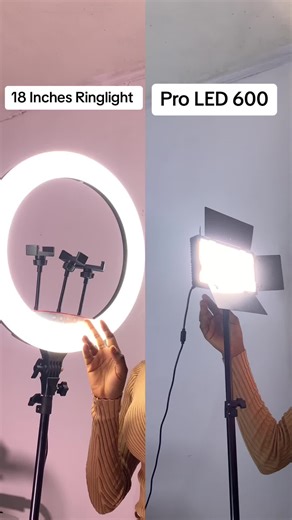 18 Inches Ringlight vs LED 600: Brightness Test and Comparison