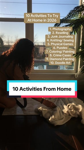10 activities to try from home in 2026. These are fun hobbies and activities to keep you busy and entertained at home. #hobbiesathome #hobbiestotry #newhobbies #hobbylife #homebodylife