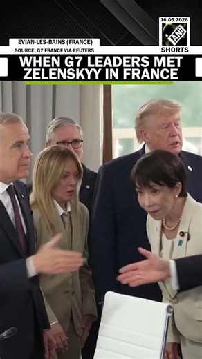 Moment! G7 leaders meet with Ukrainian President Zelenskyy in France