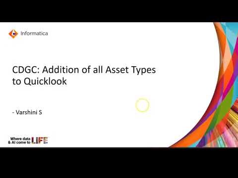 Addition of All Asset Types to QuickLook in CDGC