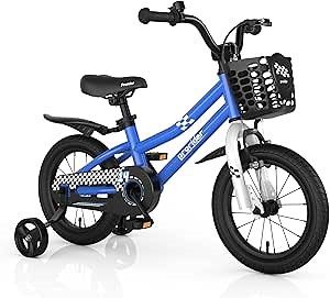 BABY JOY Kids Bike, 12 14 16 18 Inch Boys Girls Bike for 3-8 Years w/Training Wheels, 20 Inch Children Bicycle for 8+ Teens w/Kickstand, Handbrake, Coaster Brake & Removable Basket, Sporty Bicycle