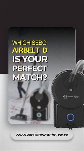 vacuumwarehouse.ca on Instagram: "🧠 Let’s make it simple… Pick the right vacuum the first time 👇 🏡 Sebo D1 — For bare floors + light pet hair 🐾 Sebo D4 Premium — For deep carpet cleaning & serious pet hair control ⚡ Longest residential cord (40 ft) 🧃 Biggest 6L dust bag 🇩🇪 Quiet German-engineered motors 💥 10-year warranty 📦 Free shipping Canada-wide 💳 Financing + 30-day returns + 90-day price match"