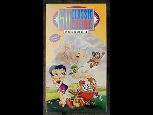 Opening to 50 Classic Cartoons: Volume 3 1997 VHS (Redone in 60fps)