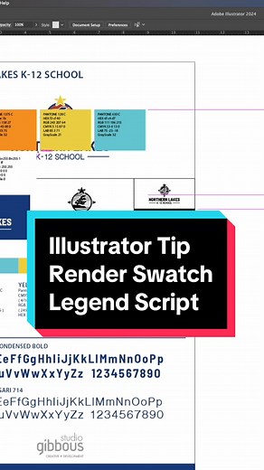 The Render Swatch Legend script for Adobe Illustrator is one that every graphic designer needs to have installed. When working on a new brand or updating an existing brand, making sure you have all the proper color codes such as Pantone, CMYK, RGB, and HEX is critically important so everything remains the same across all mediums. But, it can be very time consuming when trying to get all the information for all the colors that may be used for part of the design project. The Render Swatch Legend s
