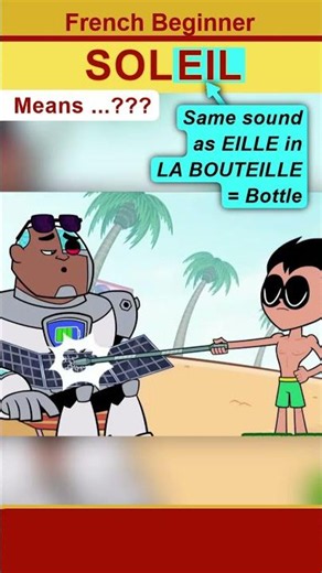 #fvvmini, SOLEIL means?(beginner), FVV French Video Vocabulary Mini video,#motdujour, Teen Titans Go
