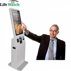 [Hot Item] 32-Inch Android or Windows Free Stand Self-Service Order Payment Check-out LCD Kiosk Terminal Built-in Camera NFC Module Qr Scanner