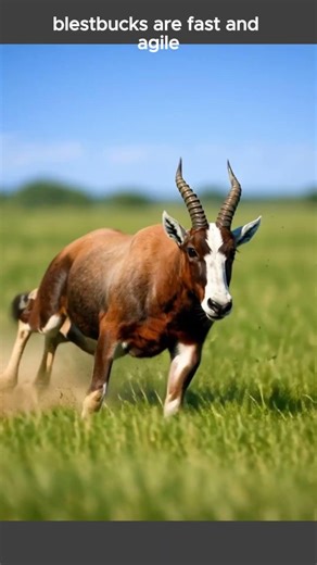 BLESBOK: Grazing across the open grasslands of southern Africa is a striking antelope #animals