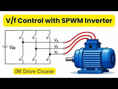 Part 28: open-loop V/f control of a 3-phase induction motor with SPWM inverter