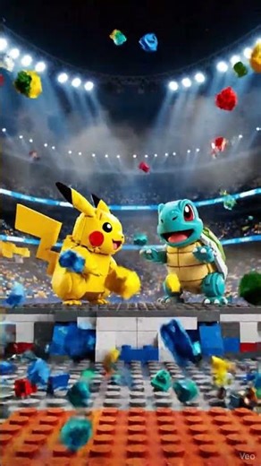 ⚡💦 Pikachu vs Squirtle: ¡Batalla Épica LEGO! 🧱🔥 #lego #legoshorts