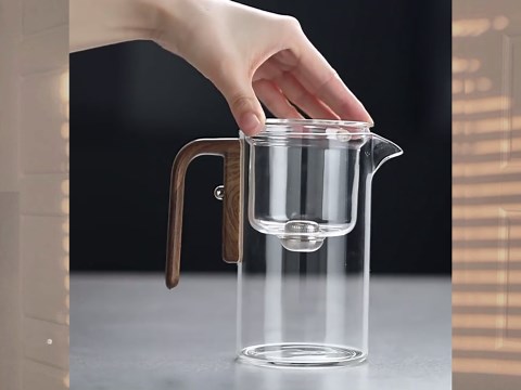 Enchant Tea Pot - 800ml/27.1oz Witchcraft Magic Glass Teapot, Magnetic Water Separation Design, Borosilicate Infuser Pot with Strainer for Loose Leaf & Herbal Teas, Ideal for Tea Maker