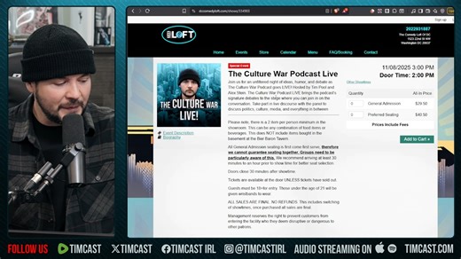 10K views · 282 reactions |  Join us Nov. 8 at the DC Comedy Loft for The Culture War Live — a wild night of laughs, chaos, and debate on modern dating with Emily Saves America, Myron Gaines, Alex Stein, and Brian Shapiro. Don’t miss the madness — grab your seat now!  Tickets: https://www.dccomedyloft.com/shows/334903 | Timcast IRL | Facebook