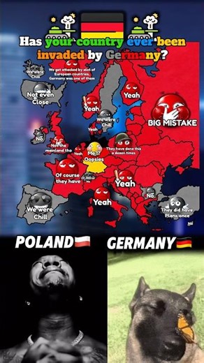 Has your country ever been invaded by Germany?🇩🇪 #europe #geography #mapping #countries #memes#usa