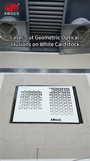 Laser Cutting Geometric Illusion Patterns on White Cardstock | Precision Paper Art | ARGUS #lasercut