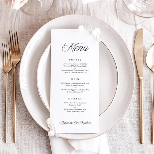 Formal Wedding Menu Template, Elegant Editable Design Reception, Customisable Dinner Card, Instant Download, Canva Digital Printable WEDK010 - Etsy