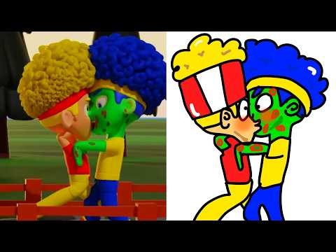 Zombie Dance with New D Billions Heroes Funny Drawing Meme | Funny Cartoon | Nursery Rhymes