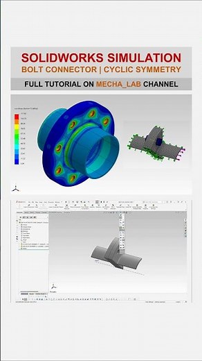 SOLIDWORKS SIMULATION | Bolt Connector & Cyclic Symmetry | SHORTS