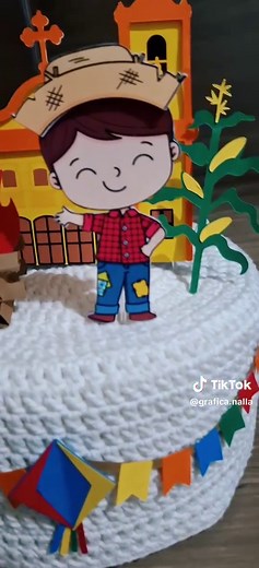 Topo de Bolo Personalizado para Festa Junina