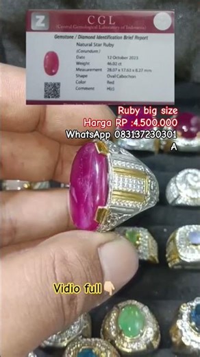 "RUBY RAKSASA 46 KARAT! Review Natural Star Ruby Merah - Memo CGL Indonesia"