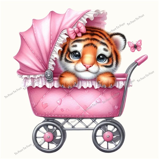 Baby Carriage Tiger Fabric Panel, Quilt Sewing Square, Multiple Sizes, Fc7t - Etsy
