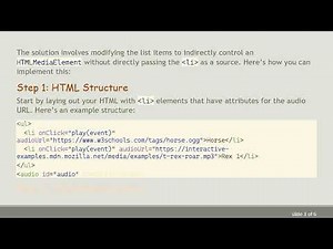 How to Use Web Audio API with List Item Tags in HTML
