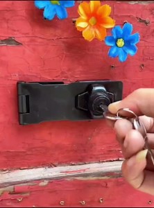 2 Packs Keyed Hasp Locks Twist Knob Keyed Locking Hasp for Small Doors, Cabinets and More,Stainless Steel Steel, Hasp Lock Catch Latch Safety Lock Door Lock with Keys (4inch, Bliack)