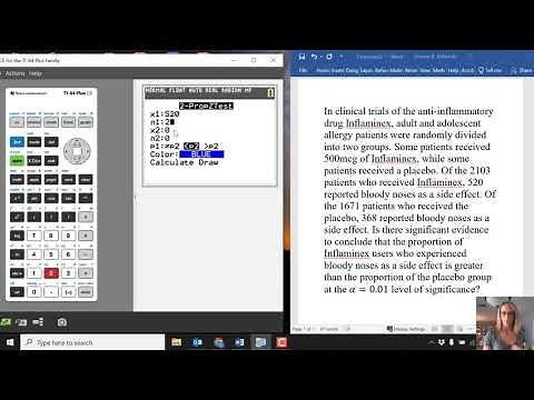 2 PropZTest example using the TI-84 Plus CE-T