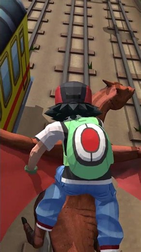 Jake Subway Surfers vs Ash Pokémon the Ultimate Pokéball Chase! 🏃‍♂️💨 #shorts