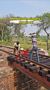 New wooden sleepers dog pin set. #hardwork #safetyfirst #Railwayworkers #TruckRepair | Md Abdul Haiy