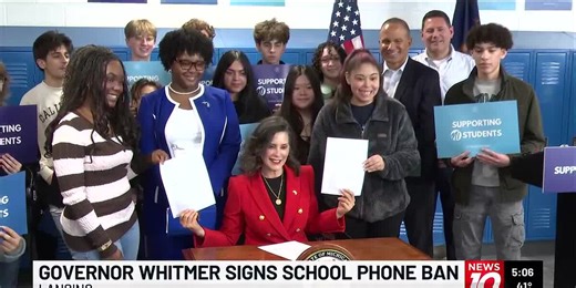 Gov. Whitmer signs legislation banning cellphones in class
