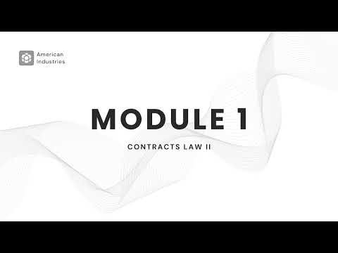 Textbook Contracts II - Mod 1 | Module 1 | Contracts Law II