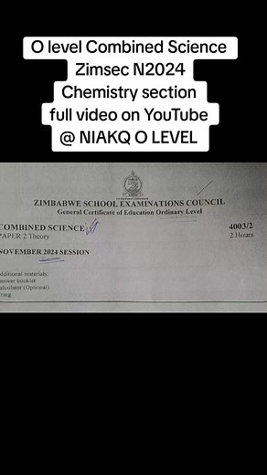 O Level Combined Science Revision for Zimsec N2024