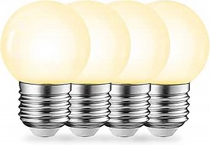 BSOD Full Spectrum Light Bulb, LED Light Bulb G45 Small Lightbulbs E26 White Bulb 5W Eq 40W Sunlight Night Appliance Bulb for Chandelier, Home, Plant, Freezer, Lamp (4 Natural White Bulbs)