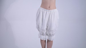 Watch Victorian Womens Pantaloons Lace Ruffle Bloomers White on Amazon Live