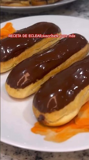 Receta de eclear, fácil de hacer en casa #recetas #reposteria #dulces #chocolate #viralvideo