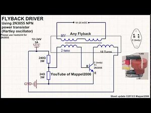 2n3055 Flyback driver simples com esquemático