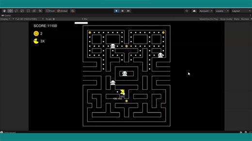 Simple Pacman Template Unity 2D by natomarcacini