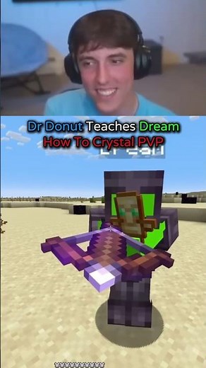 Dr Donut Teaching Dream SECRET Crystal PvP 🤯 #minecraft