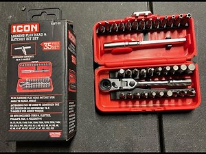 Awesome EDC Tool! The ICON Locking Flex Head Ratchet and Bit Set, 35 Piece from Harbor Fright