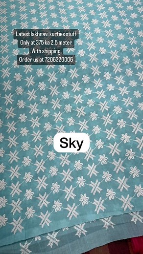 3.2K views · 78 reactions | Latest lakhnavi kurties stuff only at 375 ka 2.5 mt with shipping order us at 7206320006 | Bhagwati cutpiece store | Facebook