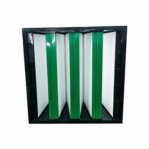[Hot Item] V Bank Air Filter Plastic Frame Fiberglass Media Panel Filter