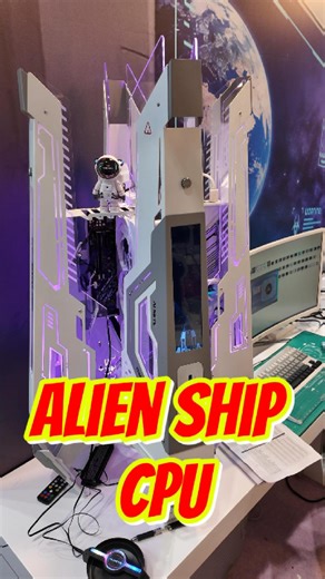 Mayank Chachra on Instagram: "Alien tech is already here.  This isn’t a UFO, it’s the most mind-blowing computer cabinet I saw at the tech show. Who’s ready to upgrade their setup? #TechShow #FutureTech #PCBuild #GamingSetup #AlienDesign"