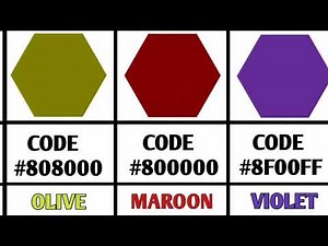 All colors and their hex code | List of all colors and their hex codes