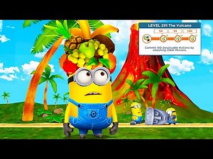 Vacationer Minion and Volcano Map in Lvl 291 ! Despicable Me Minion rush game