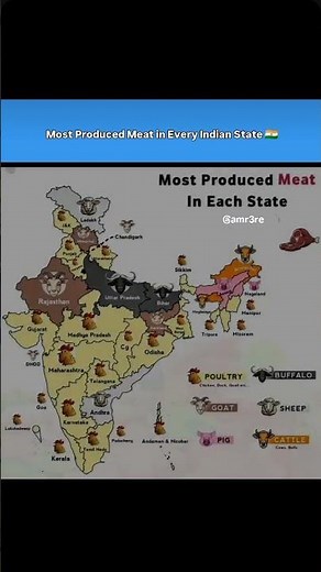 Which Meat Is Most Produced in Your State? 🤯 India Map Explained