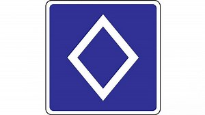 Panneau avec un losange blanc sur fond bleu : voici ce qu’il signifie