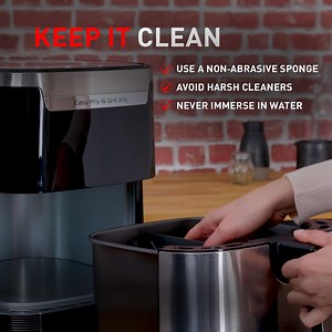 Keep your Tefal Easy Fry & Grill clean for your next yummy meal. ✅Use a damp, non-abrasive sponge ✅Avoid aggressive cleaners ✅Never immerse or run the appliance under water. حافظ على تيفال إيزي فراي آند جريل نظيفًا لوجبتك اللذيذة التالية: ✅ استخدم إسفنجة رطبة ✅ تجنب استخدام المنظفات القوية ✅ لا تغمر الجهاز بالماء ولا تشغله تحت الماء. . . #TefalCare #CleaningTips #TefalAirFryer #Tefal #OLF | Tefal