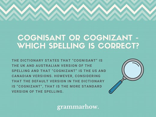 Cognisant or Cognizant? Correct Spelling (UK vs. US)