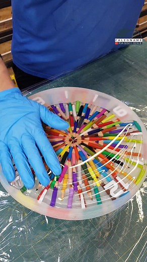 Colorful Colored Pencil Clock Epoxy Resin Art DIY