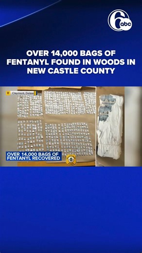 Over 14,000 bags of fentanyl found in woods in Claymont, Delaware